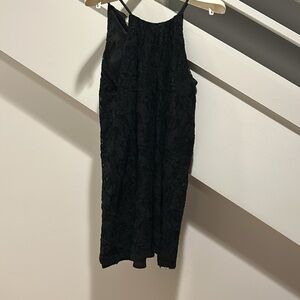 Black lace overlay loose dress